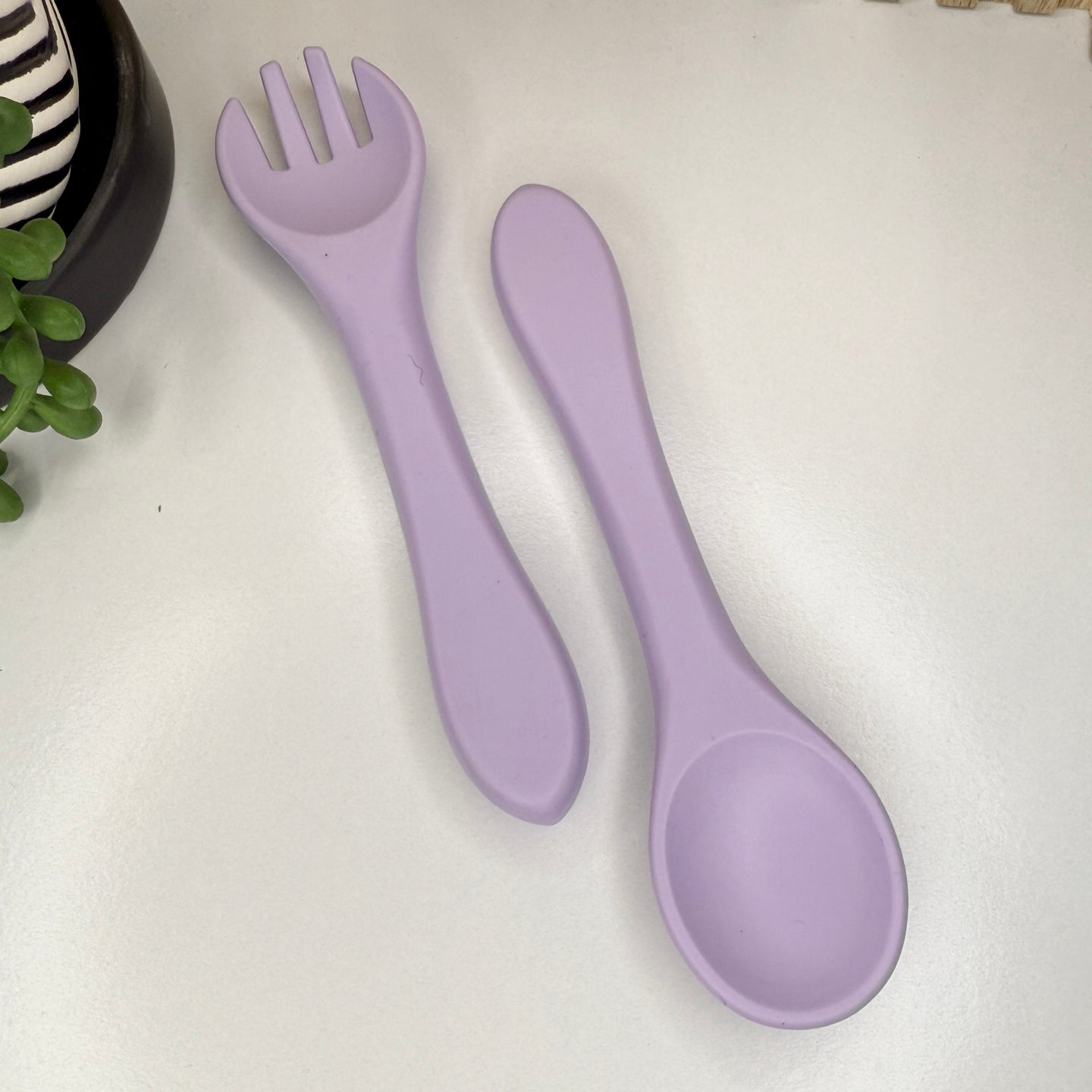 Silicone Fork & Spoon Set | Lilac